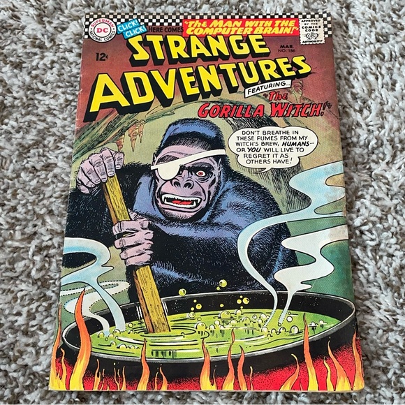 VINTAGE 1966 DC COMICS Strange Adventures Gorilla Witch Silver Age Comic #186 - Picture 2 of 10